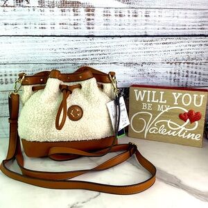 Brown and Cream Women's Bag